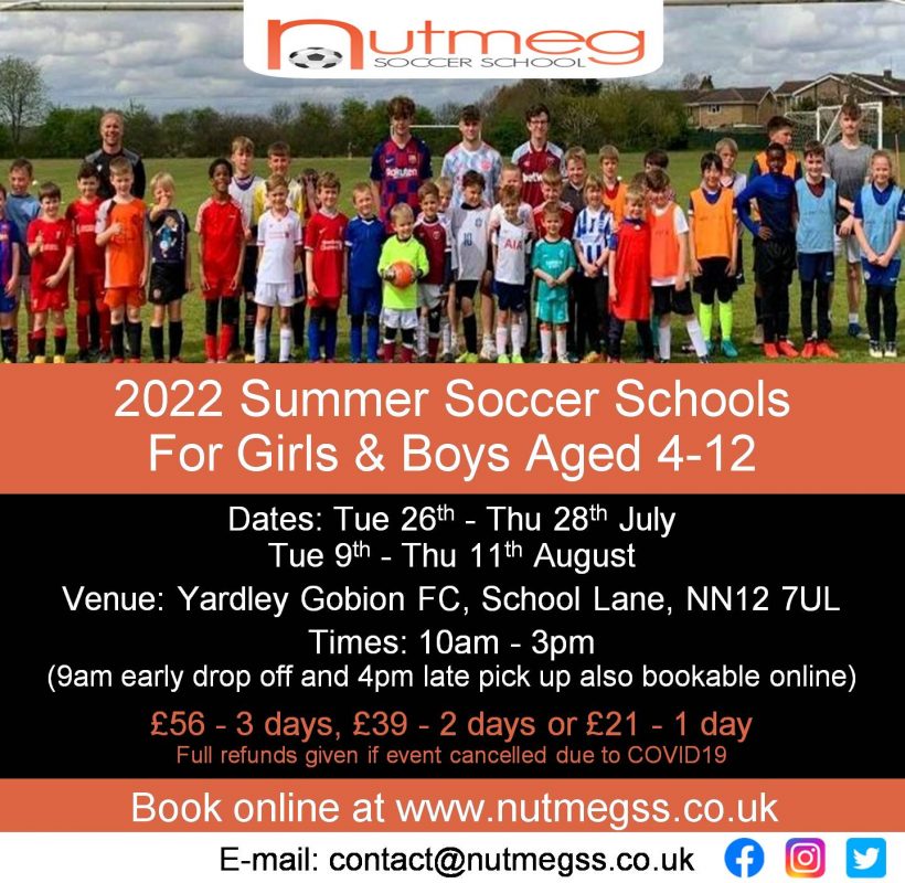 Nutmeg Soccer School Summer 2022 Flyer